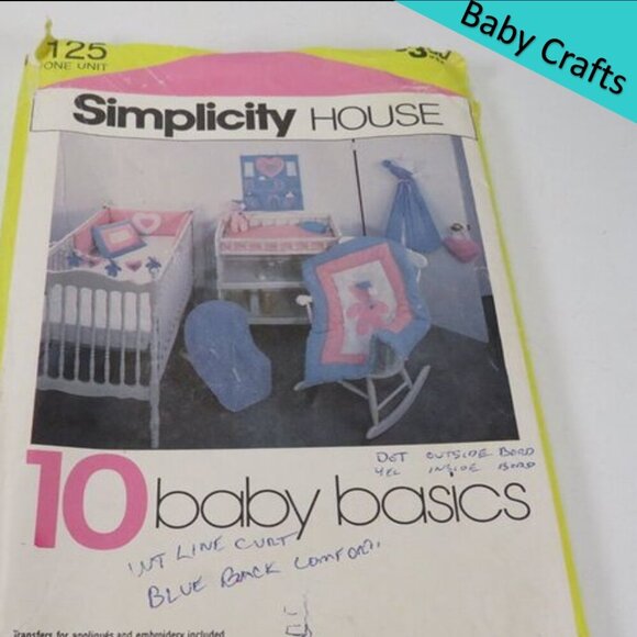 Simplicity 125 Sewing Pattern Baby Nursery Items - Picture 1 of 11